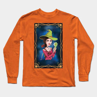 Dark haired sagittarius witch Long Sleeve T-Shirt